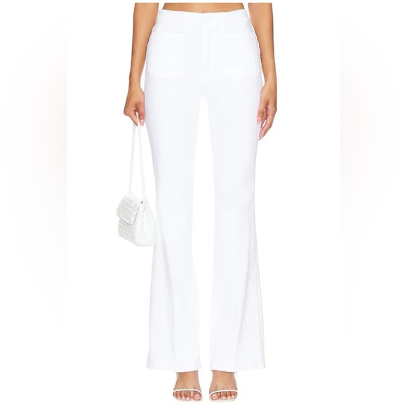 NWT Good American Good Classic Boot Jeans in White with patch pockets size 10/30 - Picture 5 of 14